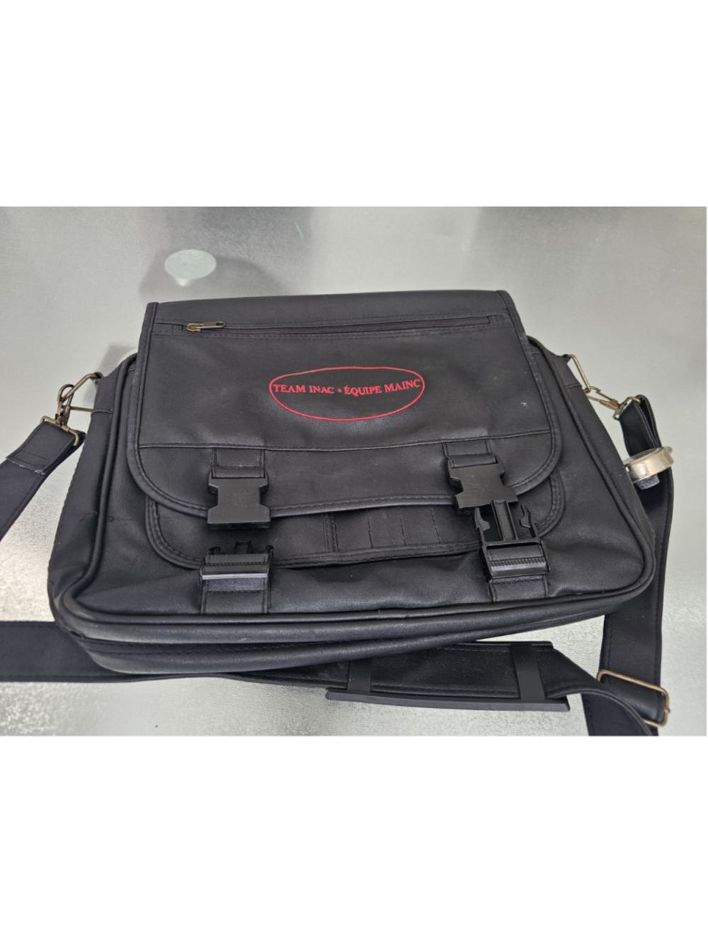 Team INAC Équipe Mainc Black Messenger/Briefcase Laptop Bag Shoulder Strap Multi